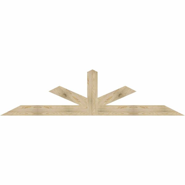 Ekena Millwork Saratoga Rough Sawn Timber Gable Bracket, Douglas Fir, 108"W x 27"H x 2"D x 6"F, 6/12 Pitch GBW108X27X0206SAR00RDF - main